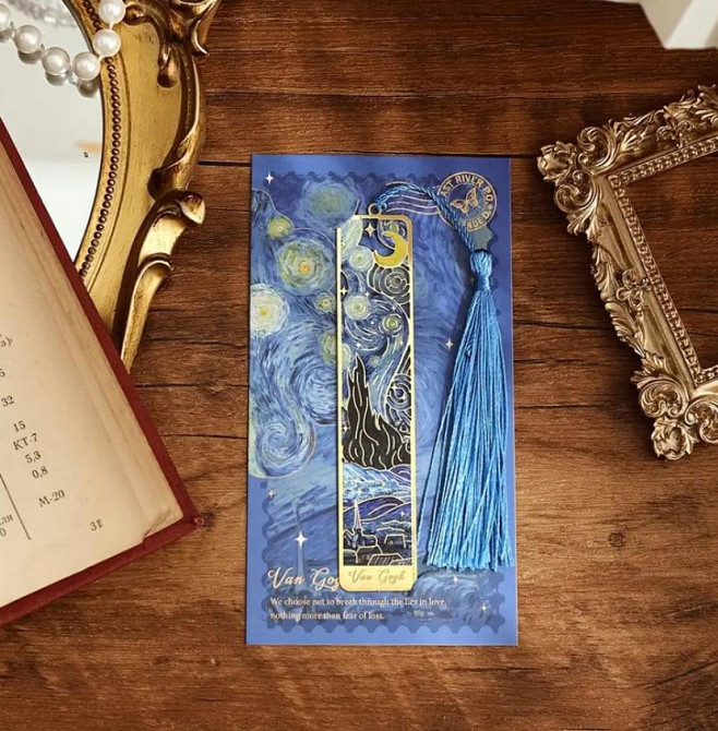 Винтажная закладка из металла с рисунком звездной нГлаза и месяца с бахромой Оригинальная закладка д Киев - изображение 4