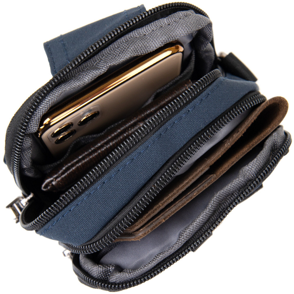 Сумка на пояс нейлон Vintage 20649 Синя Київ - фото 10