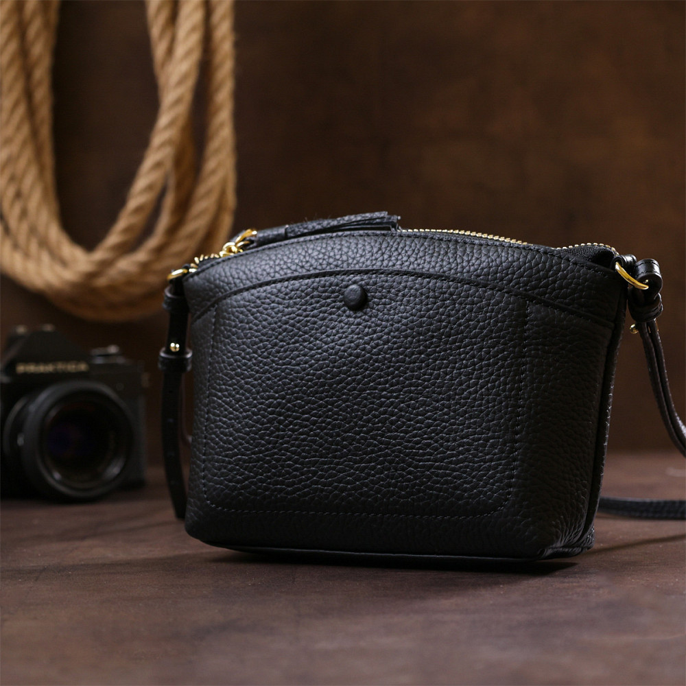 Женская кожаная сумка Vintage 20488 Черный Киев - изображение 7