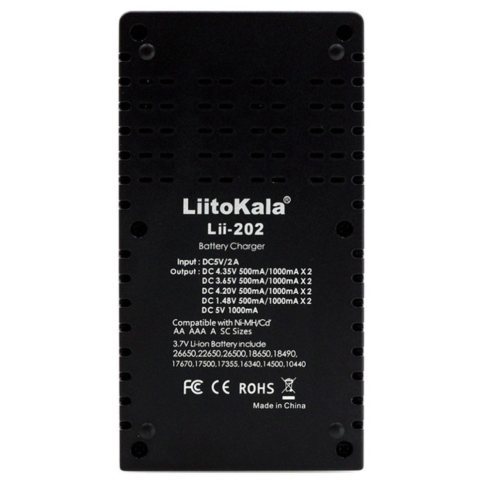 Зарядний пристрій Liitokala Lii-202, Ni-Mh/Li-ion/Li-Fe/LiFePO4, Type-C, Powerbank, LED, Box Киев - изображение 2