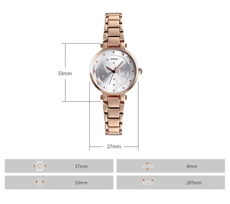 Часы женские наручные Skmei 1411 Звездное сияние (Розовое золото) Винница - изображение 10