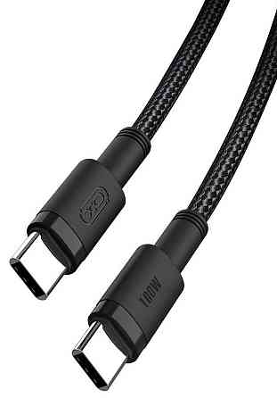 Кабель XO NBQ199 High Power Braided Type-C to Type-C - 100W - 1m Black (7102294) Київ