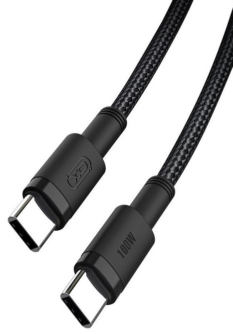 Кабель XO NBQ199 High Power Braided Type-C to Type-C - 100W - 1m Black (7102294) Київ - фото 2