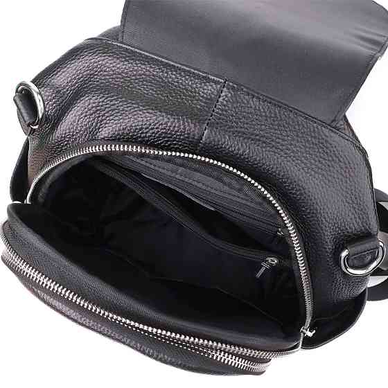 Жіночий рюкзак з натуральної шкіри Vintage 23058 Чорний Київ