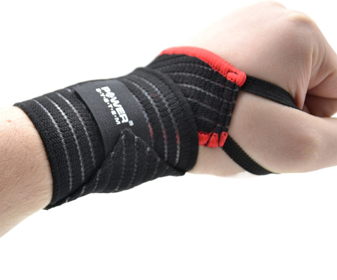 Кистьові бинти Power System PS-6000 Elastic Wrist Support Black/Red Кам'янське - фото 9