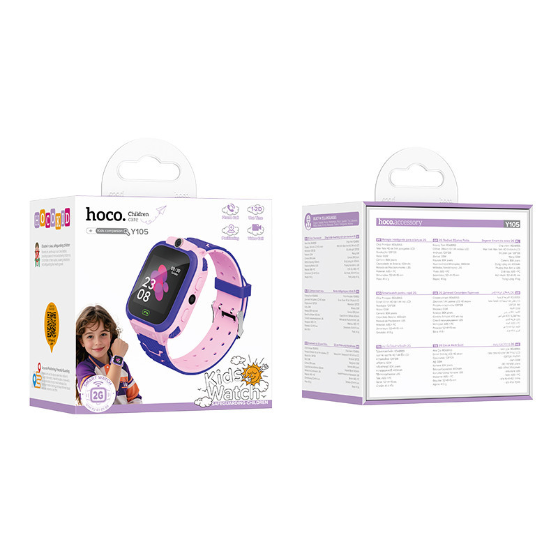 Детские смарт-часы HOCO Y105 36mm. 400 mAh children phone watch Pink Одесса - изображение 2