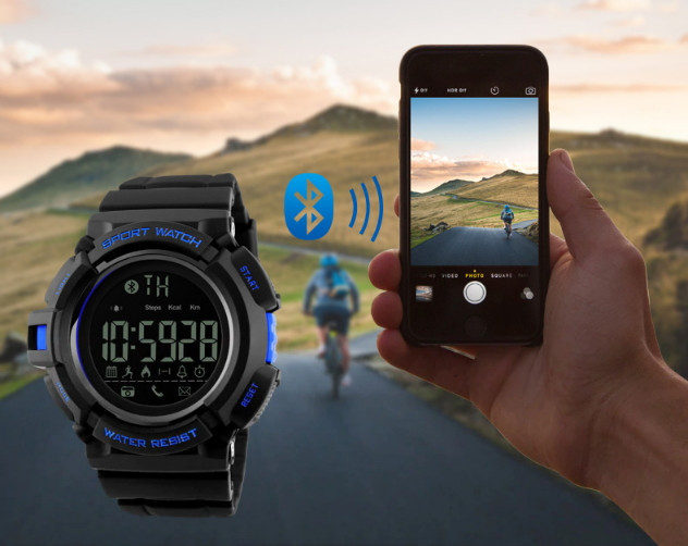 Спортивний смарт годинник Skmei 1245 Крокомір Bluetooth Чорні Вінниця - фото 5