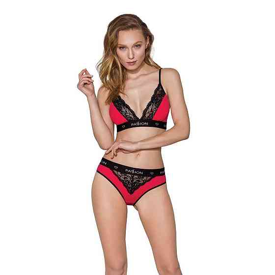 Трусики з широкою гумкою і мереживом Passion PS001 PANTIES S, red-black Sex Aura Київ