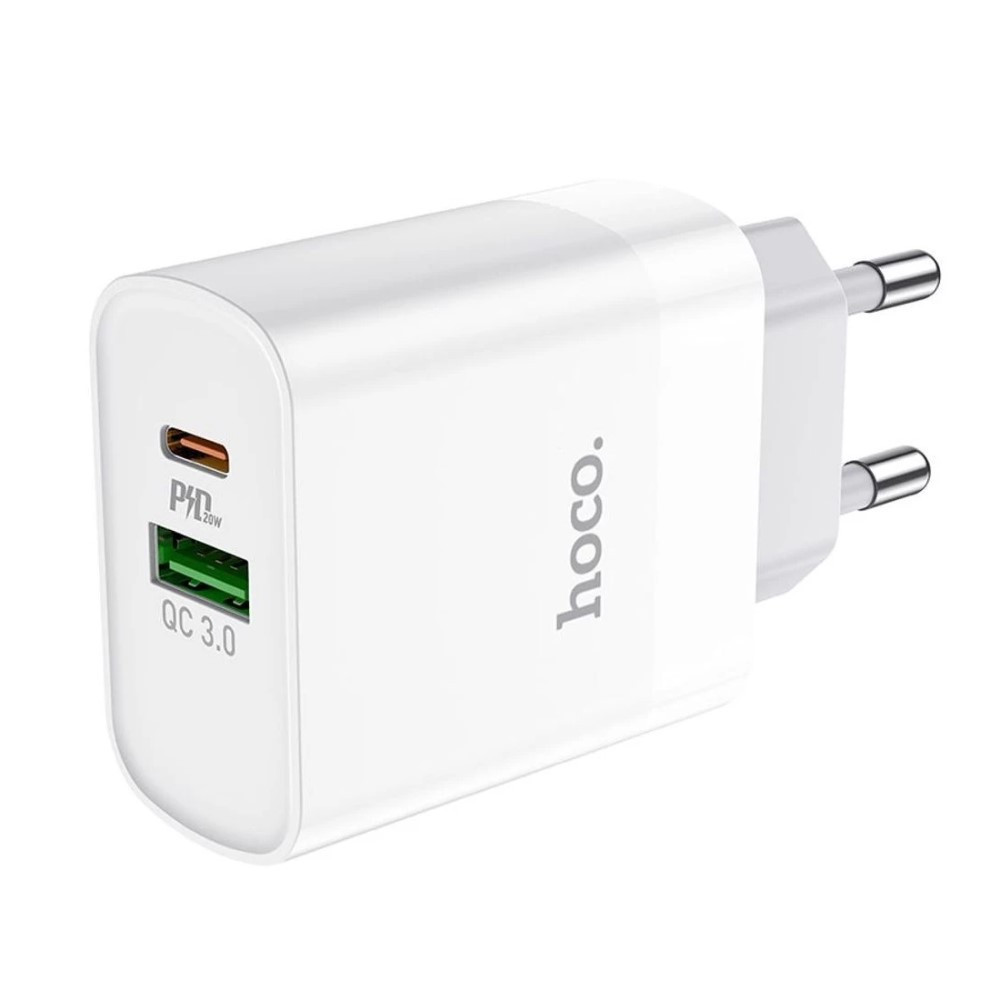 Мережевий зарядний пристрій HOCO C80A Rapido PD20W+QC3.0 charger(EU) White Київ - фото 6