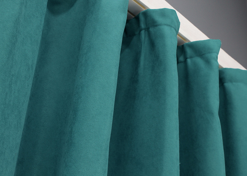 Комплект коротких штор VR-Textil Мікровелюр Petek № 1492ш Бірюзовий 130х170 см 2 шт (35-0214) Київ - фото 8