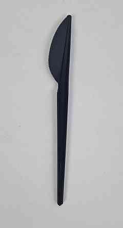 Ніж столовий одноразовий пластиковий 2,2 гр Чорний (100 шт.) (100 шт.) Харків