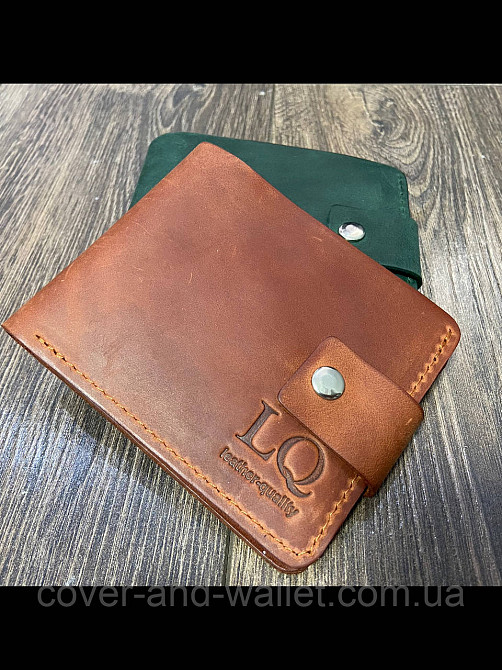 Коричневый мужской кошелек из натуральной кожи ручной роботы GP Leather Киев - изображение 1