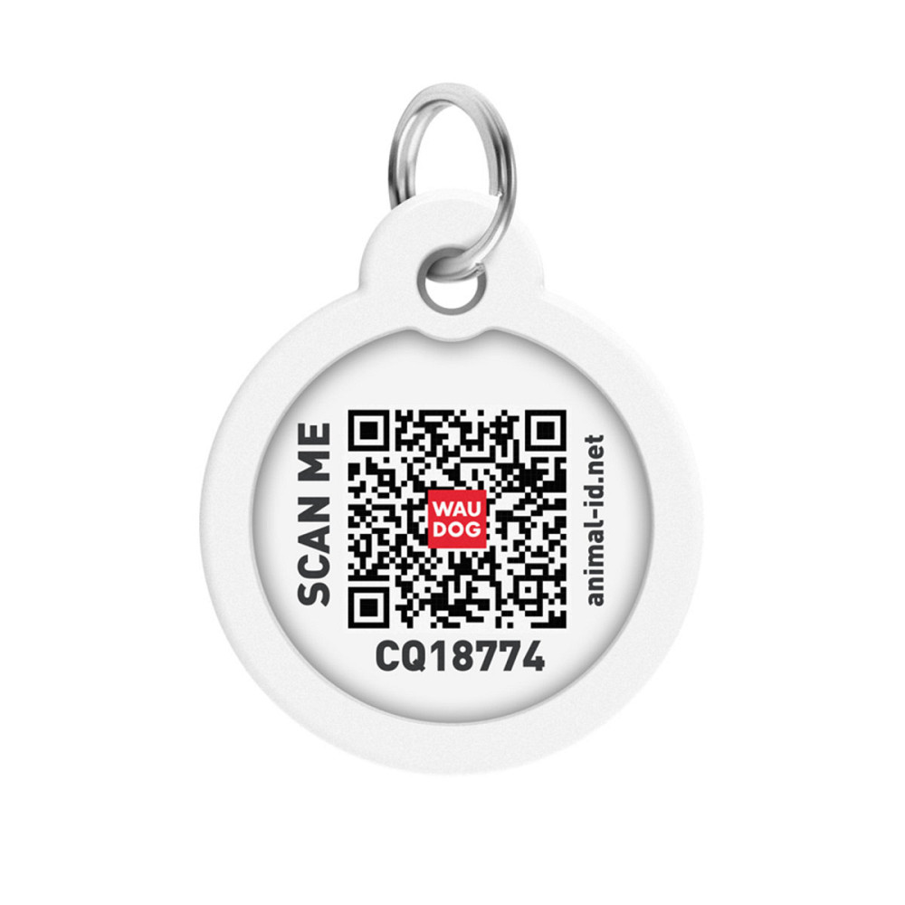 Адресник для собак и кошек металлический WAUDOG Smart ID с QR паспортом, рисунок 