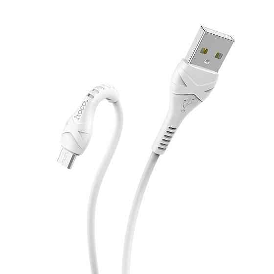 Кабель HOCO X37 USB to Micro 2.4A, 1m, PVC, PVC connectors, White Київ