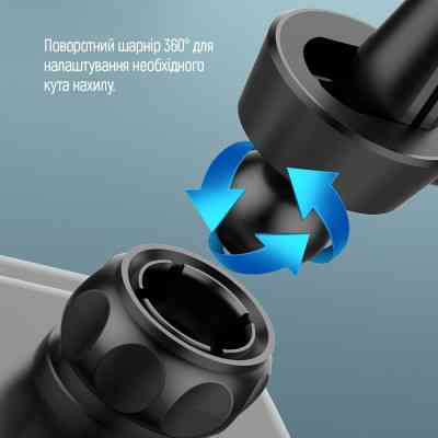 Універсальний автотримач ColorWay Metallic Gravity Holder 3 Black (CW-CHG14-BK) Вінниця