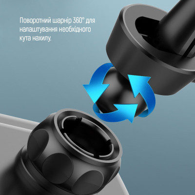 Універсальний автотримач ColorWay Metallic Gravity Holder 3 Black (CW-CHG14-BK) Вінниця - фото 4
