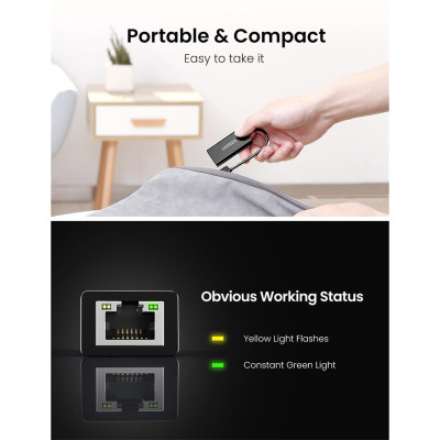 Переходник USB 2.0 to Ethernet RJ45 10/100 Mb CR110 Ugreen (20254) Винница - изображение 3
