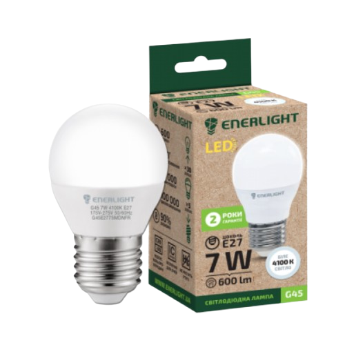 Лампа G45 7W E27 4100К 175-275V LED Enerlight Житомир