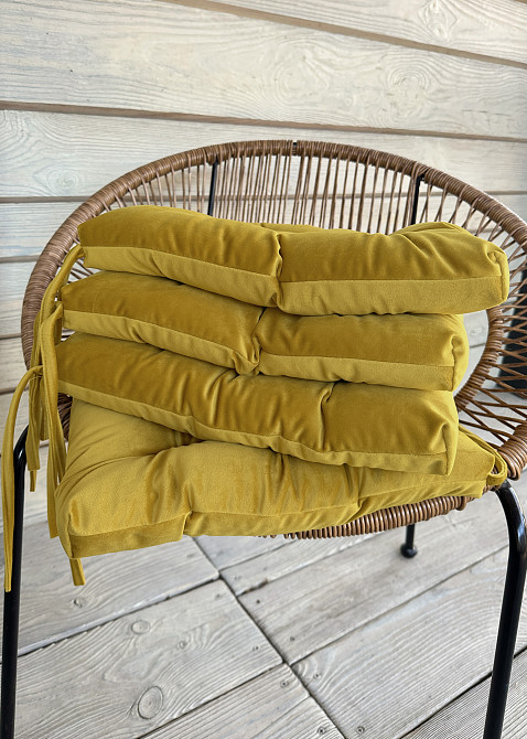 Подушка для стульев (40x40х5 см) Decorator Velour цвет горчичный 84-179 Киев - изображение 6