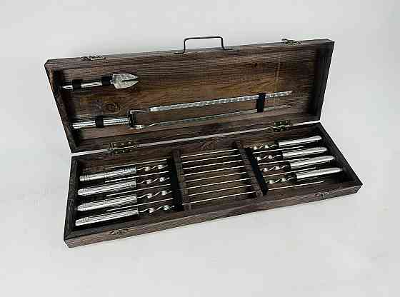 Подарунковий набір шампурів у дерев'яному кейсі СРІБЛО HAPPY DAYS Тернопіль