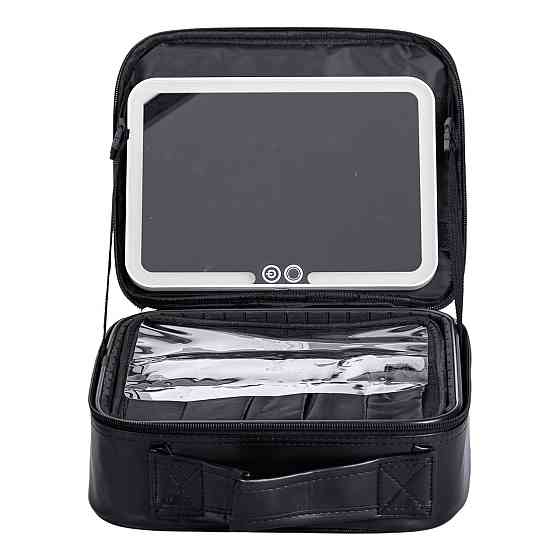 Yiwu Органайзер косметичка з еко шкіри з дзеркалом та підсвічуванням 26×22×9 см HP-10-2AB Коломыя