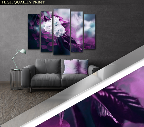 Модульна картина у вітальню / спальню Квіти Гілка рожева Art-483_5 ( 80х118см ) Київ