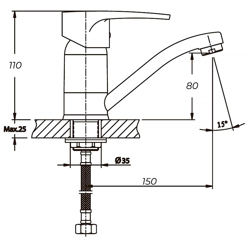 Змішувач для умивальника Haiba Ceba 555, довжина 15 см (HB0035) Харків - фото 2