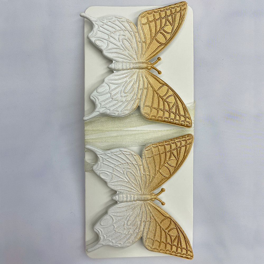 Магніти для штор і гардин (139м) Метелик набір 2 шт Білий з золотистим (81-157) Київ - фото 5