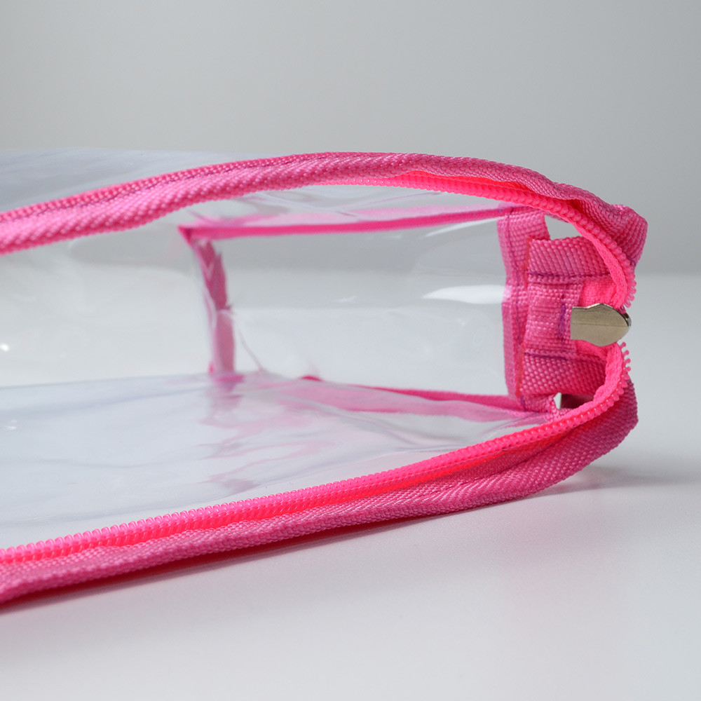 Прозрачная косметичка трапеция 23x18x5 см (Розовый) Сумы - изображение 3