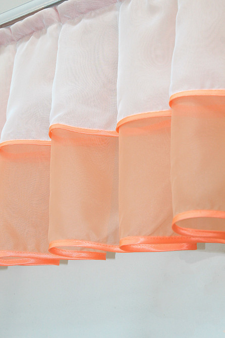 Кухонный комплект VR-Textil № 00к шторки с ламбрекеном белый с персиковым 200х170 см (59-778) Киев - изображение 5