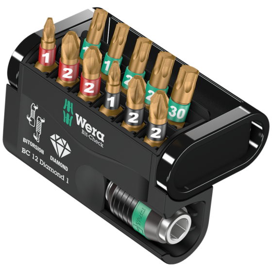 Набір біт Wera з алмазним покриттям Bit-Check 12 Diamond 1 (PH,PZ,Torx) 05057421001 Одеса