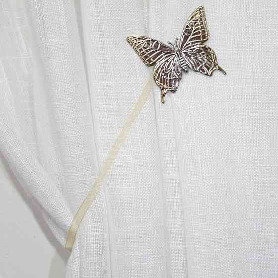 Магніти для штор і гардин (137м) Метелик набір 2 шт Золотистий з сріблястим (81-048) Київ