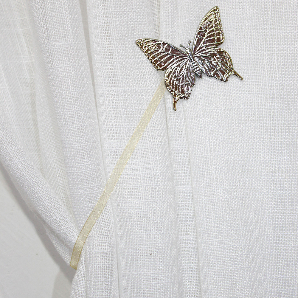 Магніти для штор і гардин (137м) Метелик набір 2 шт Золотистий з сріблястим (81-048) Київ - фото 4