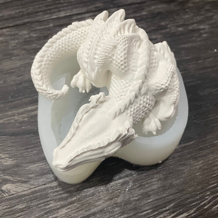 Молд силиконовый Дракон 110 на 100 мм серый Киев - изображение 3