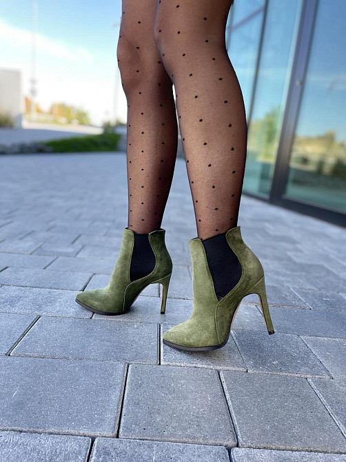 Nivelle Жіночі черевики NIVELLE зелені натуральна замша каблук 11см 36р. (3615) Коломия - фото 4