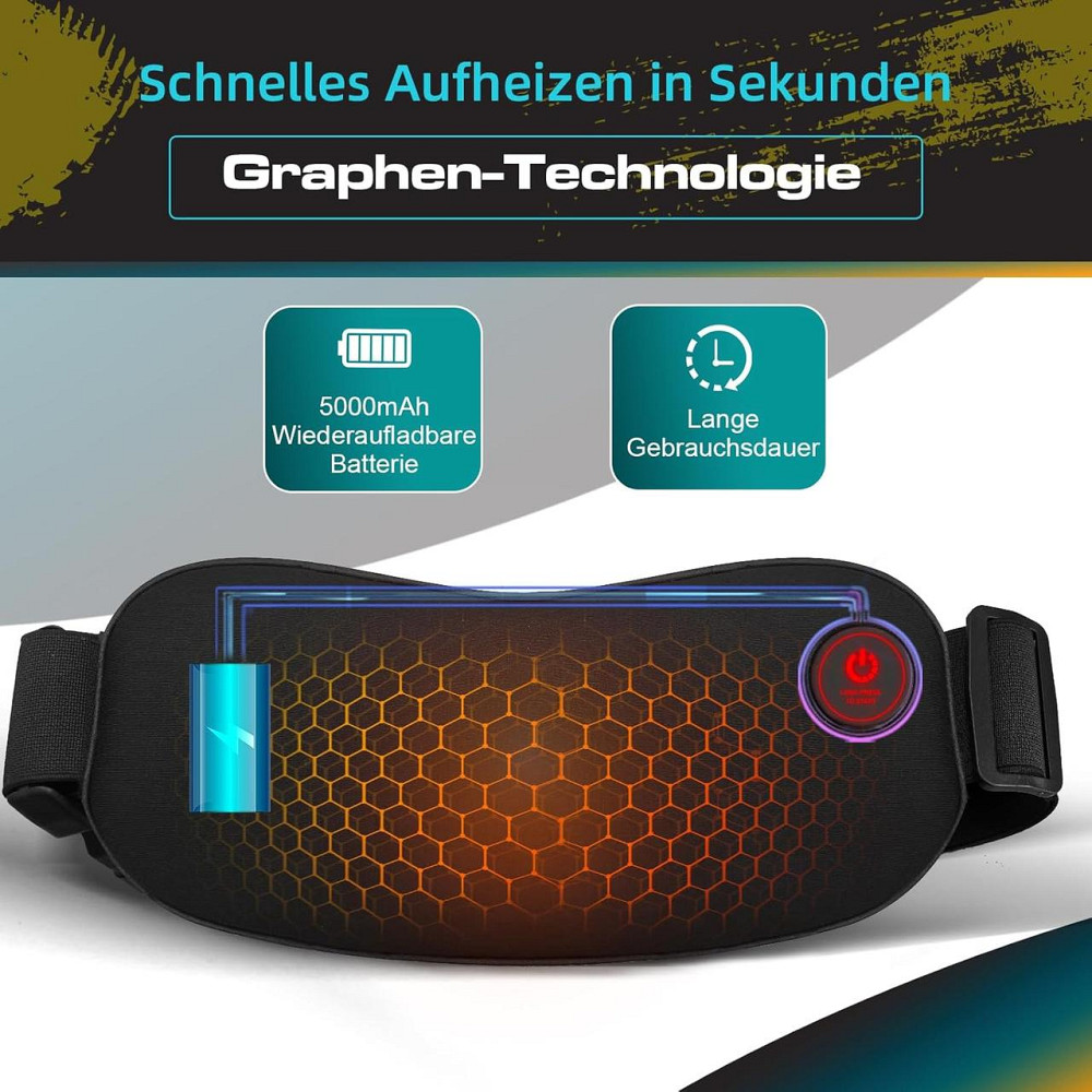 Тепловой пояс для спины, электрический нагревательный 11*27см с аккумулятором 5000 мАч для менструальных болей Киев - изображение 3