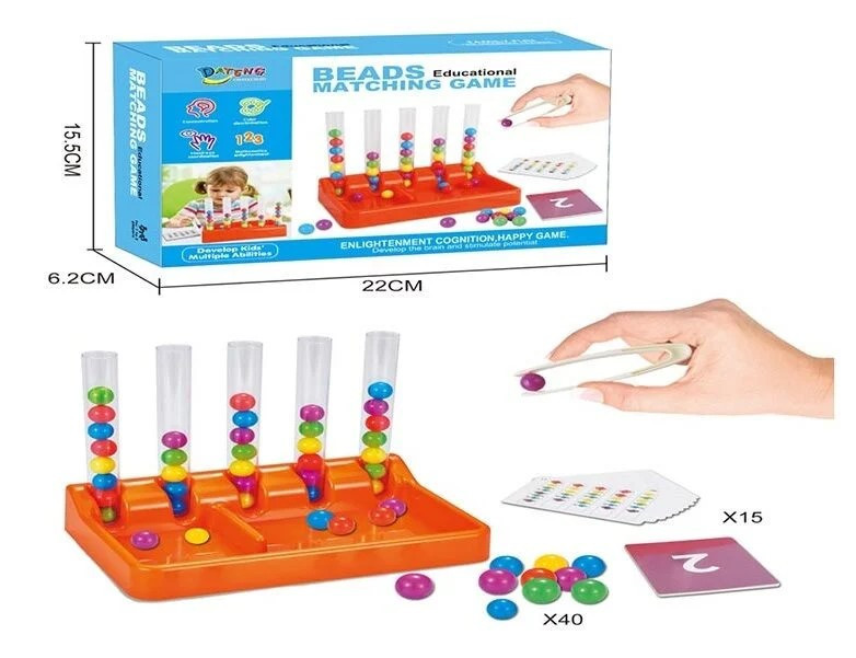 Розвиваюча гра 5 колб 40 кольорових куль 15 карт із завданнями щипці (AAA-31) Чернігів - фото 1