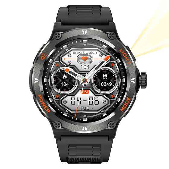 Розумний смарт-годинник Smart Advanture з компасом і ліхтариком Чорний Київ