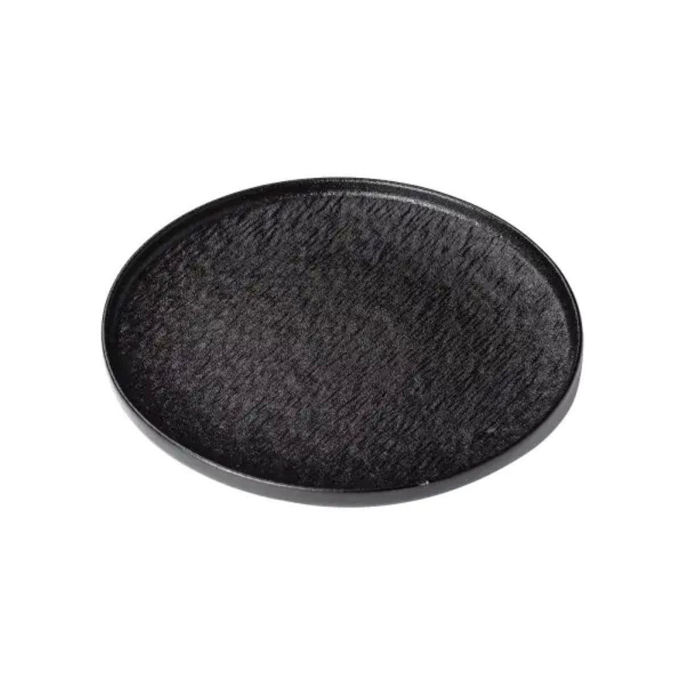 Черная плоская фарфоровая тарелка 25 см Киев - изображение 1