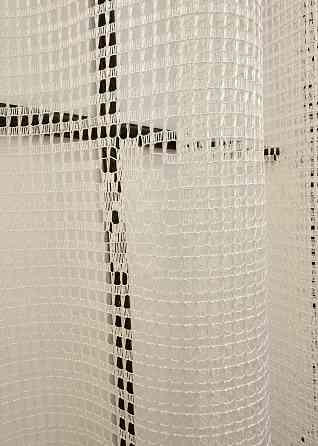 Тюль сітка VR-Textil Juli № 1876т Арка на кухню колір молочний з карамельним 200х150 см (53-0142) Київ