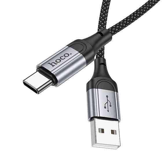 Кабель HOCO X102 USB to Type-C 3A, 1m, nylon, aluminum connectors, Black (6942007608770) Київ