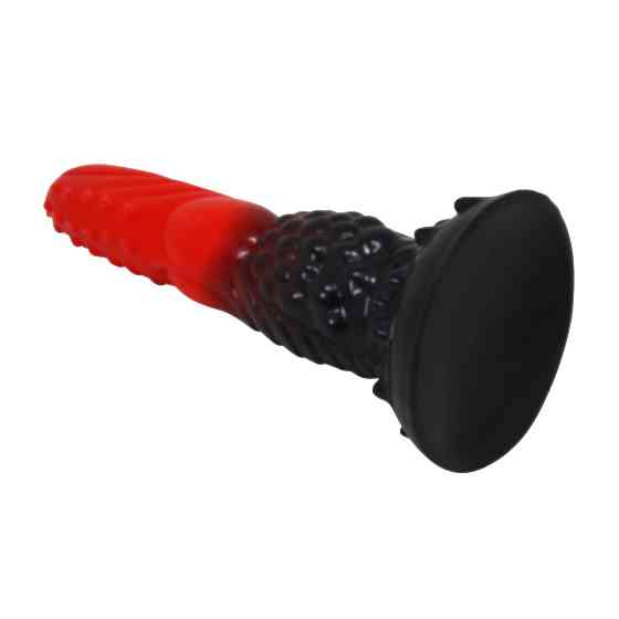 Фаллоимитатор силиконовый Power Monsters Fire Dragon на присоске, черно-красный, 5.5 см х 24.5 см Sex Aura Киев