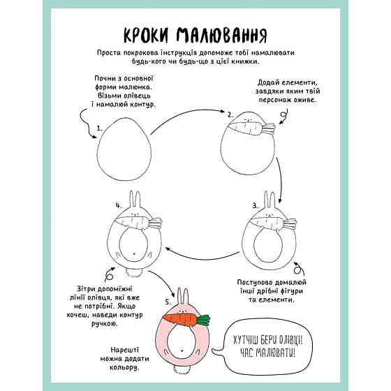 Книга для дозвілля "Як намалювати кролика та інших дивних істот" 101072, 64 сторінки Вінниця