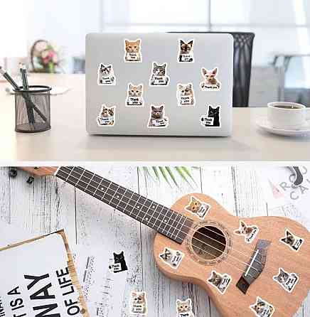 Наклейки Thank you коти 500 шт набір стікерів для упаковки замовлень декору подарунків Київ