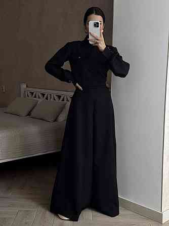 Жіночий базовий костюм-двійка: кофта та штани з костюма Чорний, 46/48 Одеса