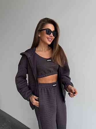 Женский прогулочный костюм тройка: кофта топ и штаны Капитон Фуме, 42/44 Одесса