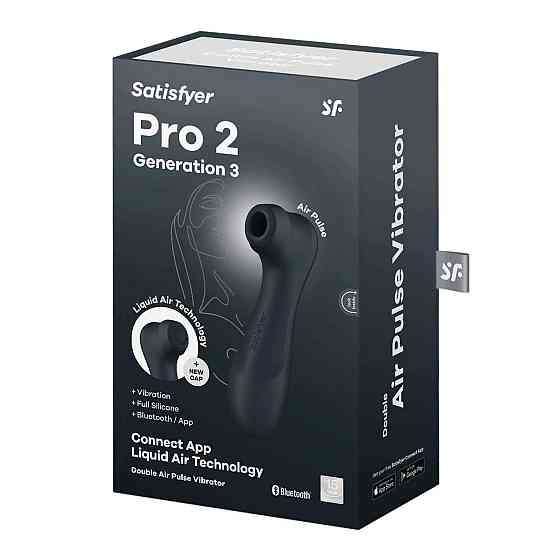 Вакуумний кліторальний стимулятор Satisfyer Pro 2 Generation 3 with Liquid Air Connect App Dark Grey Sex Aura Київ