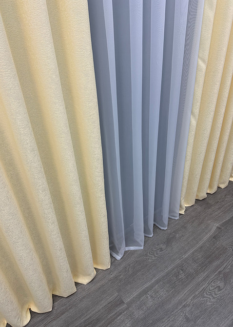 Шторная ткань «Софт» цвет кремовый 1741ш Киев - изображение 6