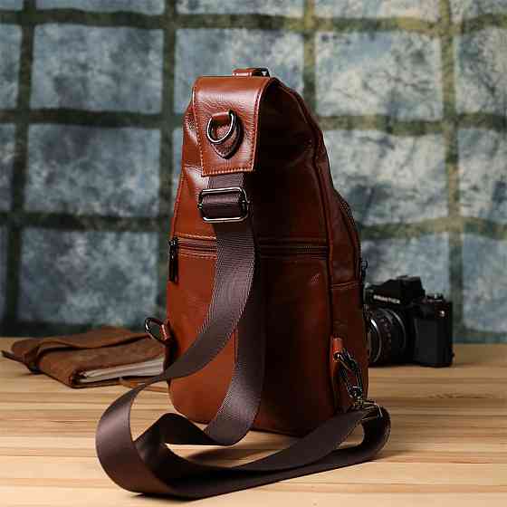 Чоловіча сумка через плече з натуральної шкіри Vintage 23049 Рудий Київ