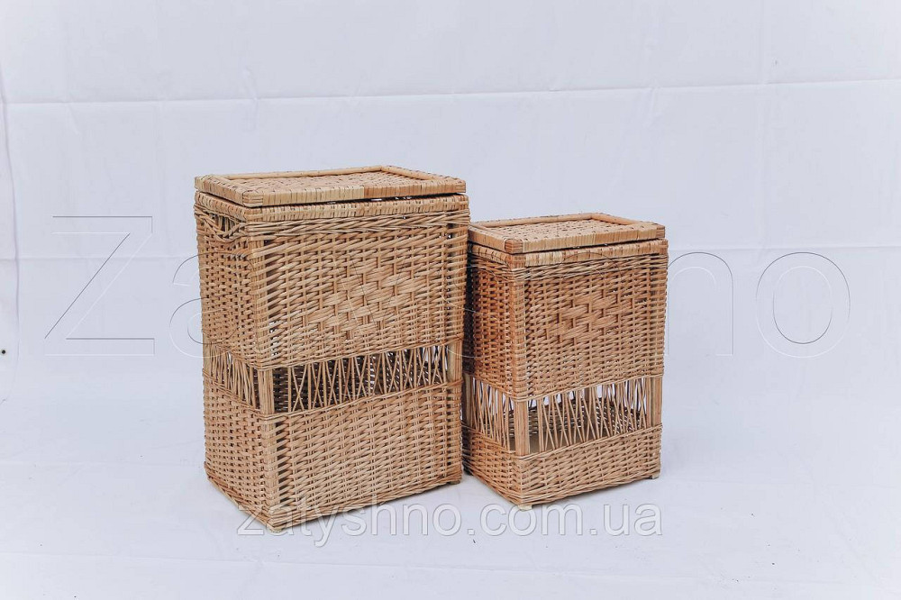 Ящики із ґратами для білизни | кошик плетений для зберігання з лози | Ящик із лози Київ - фото 5